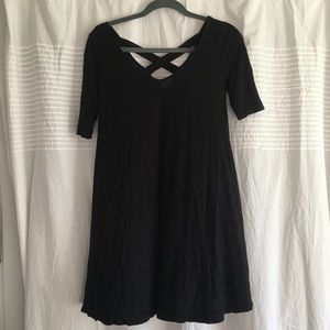 Black dress with crisscross back